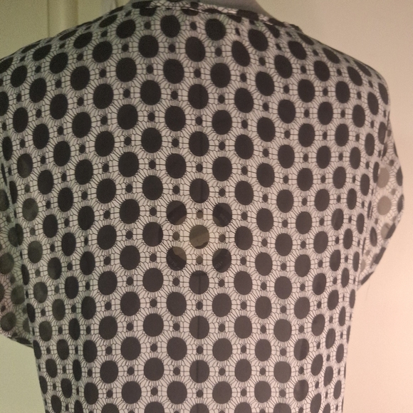 Daniel Rainn Navy Graphic Poka-Dots  Top Size Med - Picture 5 of 7